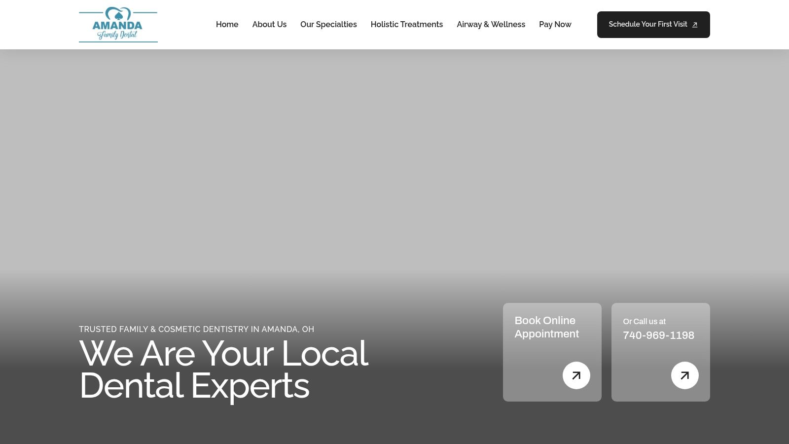 Screenshot from https://amandafamilydental.com