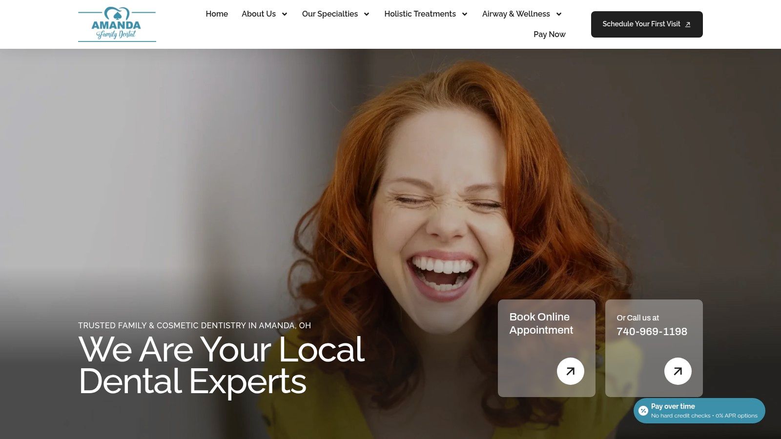 Screenshot from https://amandafamilydental.com