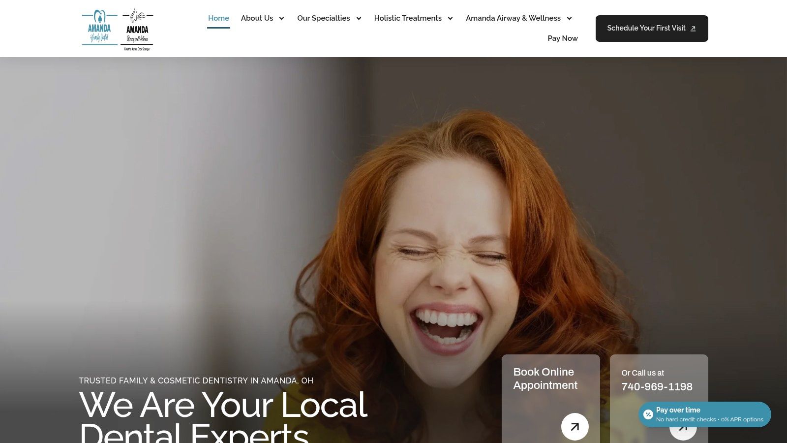 Screenshot from https://amandafamilydental.com